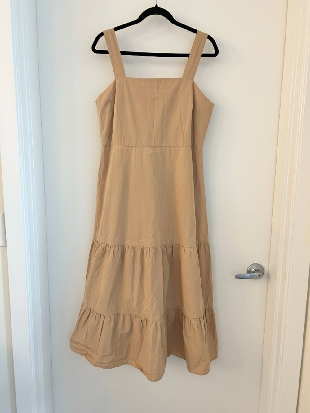 Madewell Button-Back Tiered Midi Sundress in Earthen Sand Size 10 - Picture 3 of 8